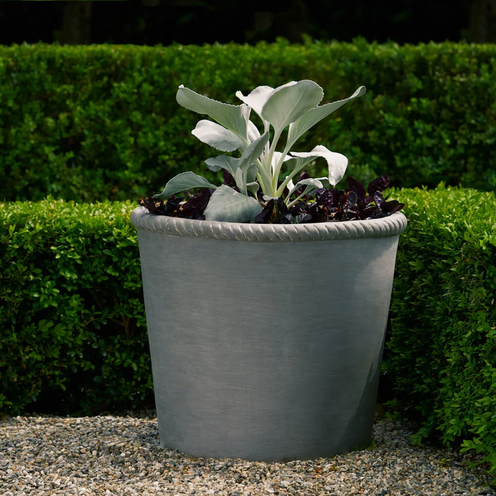 Rope Edged Cylinder Shaped Planter — Pennoyer Newman